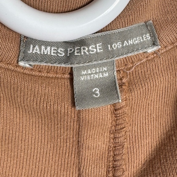 James Perse Brown Double Breasted Cotton Sweatshirt Jacket, Size 3 (L) - Picture 4 of 9